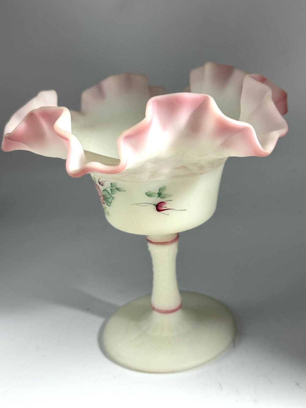 ?Fenton? ?Country Rose Garden? Satin Compote